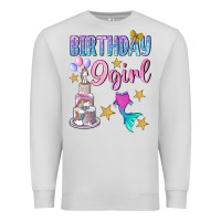 Dove Grey Birthday Girl 9 Premium Sweatshirt - BundleAndBundleShop