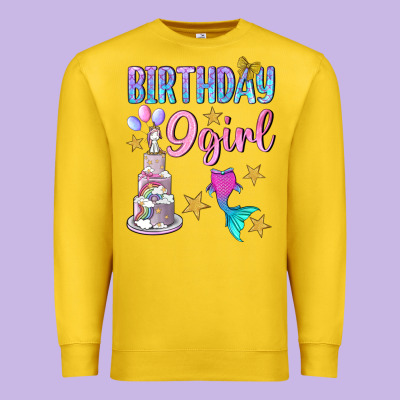 Birthday Girl 9 Premium Sweatshirt Designed By Bundleandbundleshop