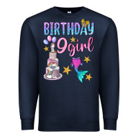 Navy Birthday Girl 9 Premium Sweatshirt - BundleAndBundleShop