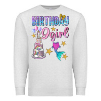 Oatmeal Heather Birthday Girl 9 Premium Sweatshirt - BundleAndBundleShop