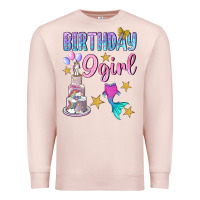 Pale Pink Birthday Girl 9 Premium Sweatshirt - BundleAndBundleShop