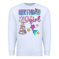 White Birthday Girl 9 Premium Sweatshirt - BundleAndBundleShop