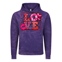 Cloud Purple Love Valentine's Day leopard frame Vintage Hoodie - LillyAllenDesigns