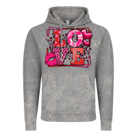 Cloud Rock Love Valentine's Day leopard frame Vintage Hoodie - LillyAllenDesigns