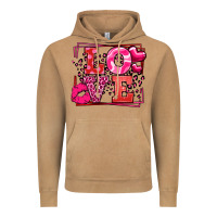Vintage Camel Love Valentine's Day leopard frame Vintage Hoodie - LillyAllenDesigns