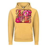 Vintage Mustard Love Valentine's Day leopard frame Vintage Hoodie - LillyAllenDesigns