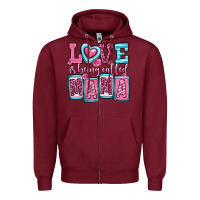 Burgundy love is being called mama Zipper Hoodie - OliviaCreatesArt