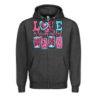 Charcoal Heather love is being called mama Zipper Hoodie - OliviaCreatesArt