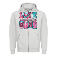 Dove Grey love is being called mama Zipper Hoodie - OliviaCreatesArt