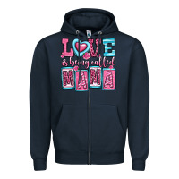 Navy love is being called mama Zipper Hoodie - OliviaCreatesArt