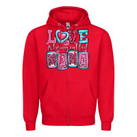 Red love is being called mama Zipper Hoodie - OliviaCreatesArt