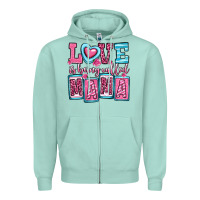 Seafoam love is being called mama Zipper Hoodie - OliviaCreatesArt