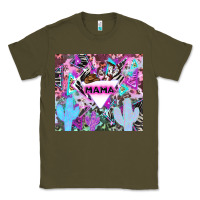 Army Green mama cowboy western animal pattern neon Classic Tee - LillyAllenDesigns