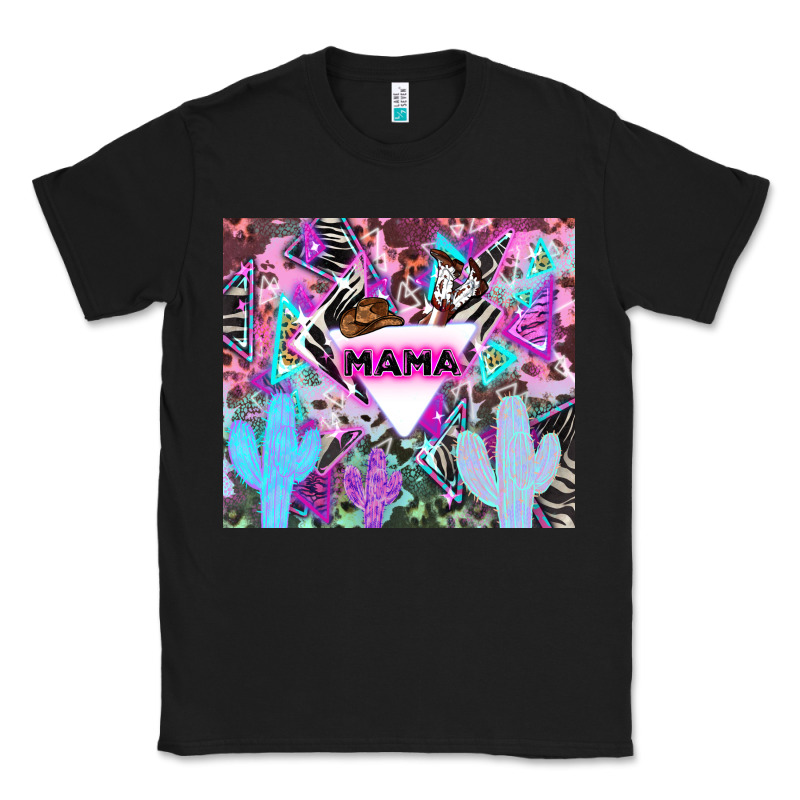 Mama Cowboy Western Animal Pattern Neon Classic Tee by LillyAllenDesigns | Teevron