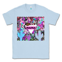Dusty Blue mama cowboy western animal pattern neon Classic Tee - LillyAllenDesigns