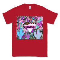 Red mama cowboy western animal pattern neon Classic Tee - LillyAllenDesigns