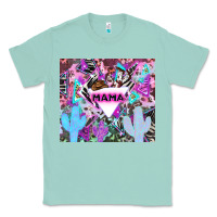 Seafoam mama cowboy western animal pattern neon Classic Tee - LillyAllenDesigns