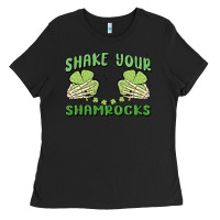 Black shake your shamrocks Ladies Tee - MaliasSmallBusiness