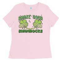 Bubblegum Pink shake your shamrocks Ladies Tee - MaliasSmallBusiness