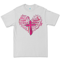 Dove Grey jesus is love heart cross valentines day Premium Tee - MaliasSmallBusiness