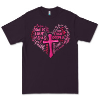 Plum jesus is love heart cross valentines day Premium Tee - MaliasSmallBusiness