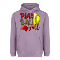 Lavender Play Ball Y'all Softball Heavyweight Hoodie - BundleAndBundleShop