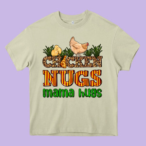 Chicken Nugs Mama Hugs Heavy Core Tee Designed By Adodesignshop