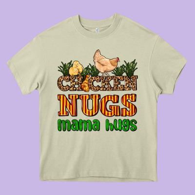 Chicken Nugs Mama Hugs Heavy Core Tee Designed By Adodesignshop