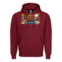 Burgundy reading specialist olivia Zipper Hoodie - OliviaCreatesArt