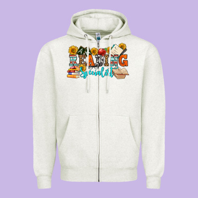 Reading Specialist Olivia Zipper Hoodie Designed By Oliviacreatesart