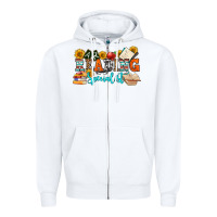White reading specialist olivia Zipper Hoodie - OliviaCreatesArt