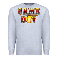 Heather Grey game day softball Premium Sweatshirt - FaDigitalArtStudio