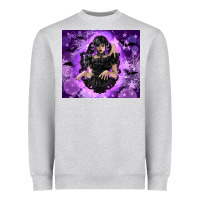 Heather Grey gothic girl night Heavyweight Sweatshirt - TumblerDesignByShophia