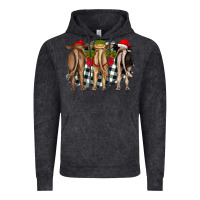 Vintage Black christmas heifers back view Vintage Hoodie - RanaPortraitStore