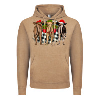Vintage Coffee christmas heifers back view Vintage Hoodie - RanaPortraitStore