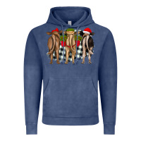 Vintage Denim christmas heifers back view Vintage Hoodie - RanaPortraitStore
