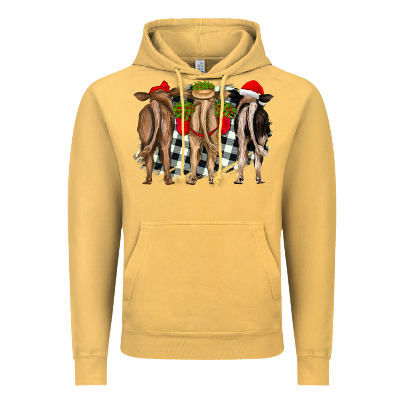 Christmas Heifers Back View Vintage Hoodie by RanaPortraitStore | Teevron