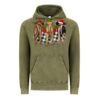 Vintage Olive christmas heifers back view Vintage Hoodie - RanaPortraitStore