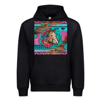 Black floral horse Urban Hoodie - LillyAllenDesigns