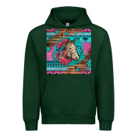 Forest Green floral horse Urban Hoodie - LillyAllenDesigns