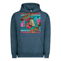 Pigment Midnight Navy floral horse Urban Hoodie - LillyAllenDesigns