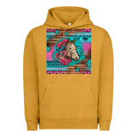 Pigment Peanut Butter floral horse Urban Hoodie - LillyAllenDesigns