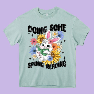 Doing Some Spring Reading Heavy Core Tee Designed By Maliassmallbusiness