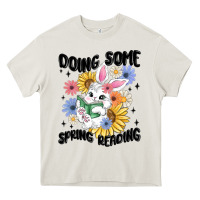 Cream doing some spring reading Heavy Core Tee - MaliasSmallBusiness