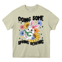 Mossy doing some spring reading Heavy Core Tee - MaliasSmallBusiness