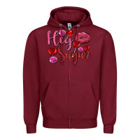 Burgundy hey sugar with lips and candies olivia Zipper Hoodie - OliviaCreatesArt