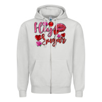 Dove Grey hey sugar with lips and candies olivia Zipper Hoodie - OliviaCreatesArt