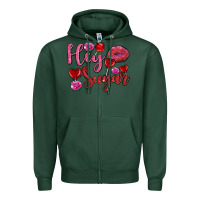 Sports Green hey sugar with lips and candies olivia Zipper Hoodie - OliviaCreatesArt