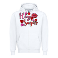 White hey sugar with lips and candies olivia Zipper Hoodie - OliviaCreatesArt