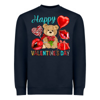 Navy happy valentines day Valentine's Day Heavyweight Sweatshirt - HowdyJamesFarm